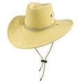 thumbnail image 1 of TELOLY Cowboy Hat,Contoured Wide-Brim Cowgirl Hat for Sunshade Elegance,Safari Hat Featuring Adjustable Chin Strap Design,Deep Beige, 1 of 2
