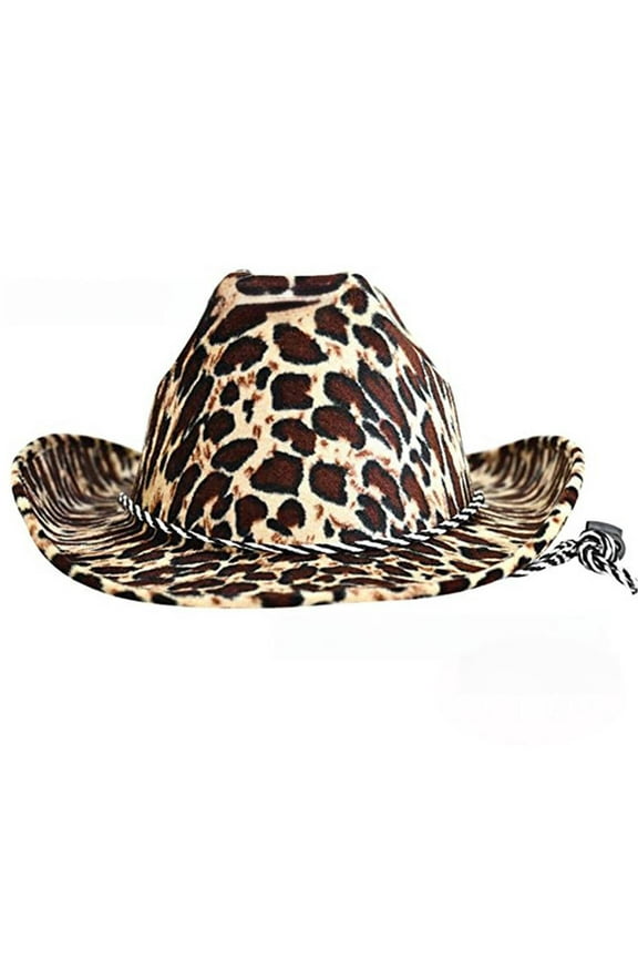Cowboy Hat,Playful Cow Print Cowgirl Hat,Trendy Animal Print Safari Hat for Party Events