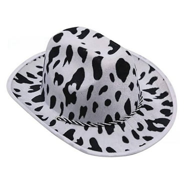 TELOLY Cowboy Hat,Unique Cow Print Cowgirl Hat,Wild Animal Pattern Safari Hat for Fun Party Looks