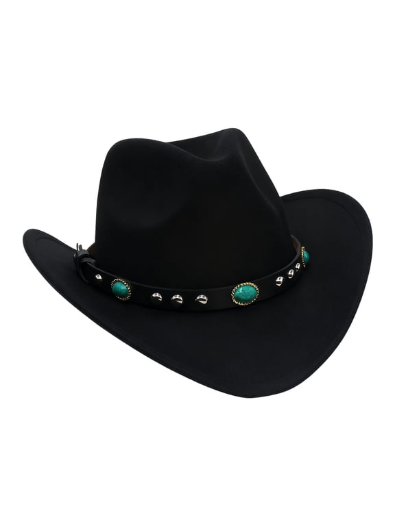 Cowboy Hat,Western Cultural Cowgirl Hat,Stylish Safari Hat with Warm Wool Felt