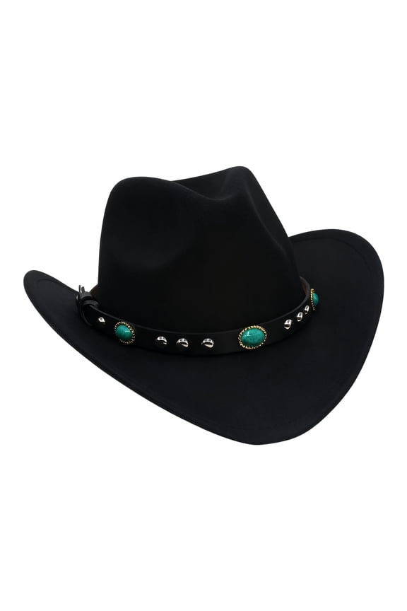 Cowboy Hat,Western Cultural Cowgirl Hat,Stylish Safari Hat with Warm Wool Felt