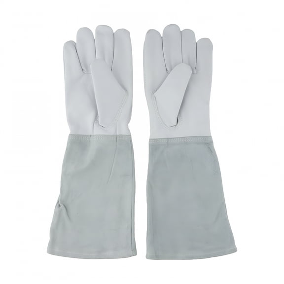 TELOLY Cowhide Gardening Gloves with Long Sleeves,Puncture Resistant Rose Pruning Gloves for Men Women,Thorn Proof Elbow Length Garden Work Gloves,M/L/XL