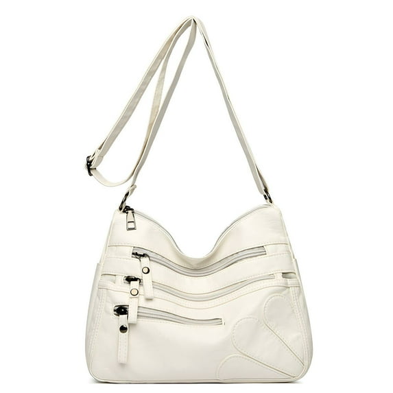 TELOLY Crossbody Bags for Women,Functional Compartments Design Women'S Crossbody Handbags,Neat Practical Use Shoulder Purse,White