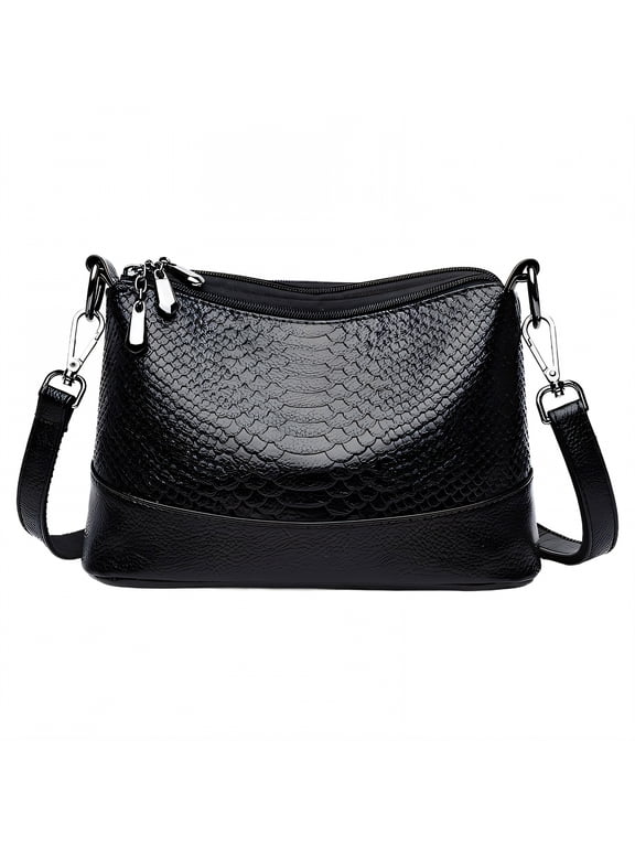 Crossbody Bags for Women,Multi-Section Layout Womens Purses and Handbags,Organized Everyday Essentials Shoulder Purse,Black