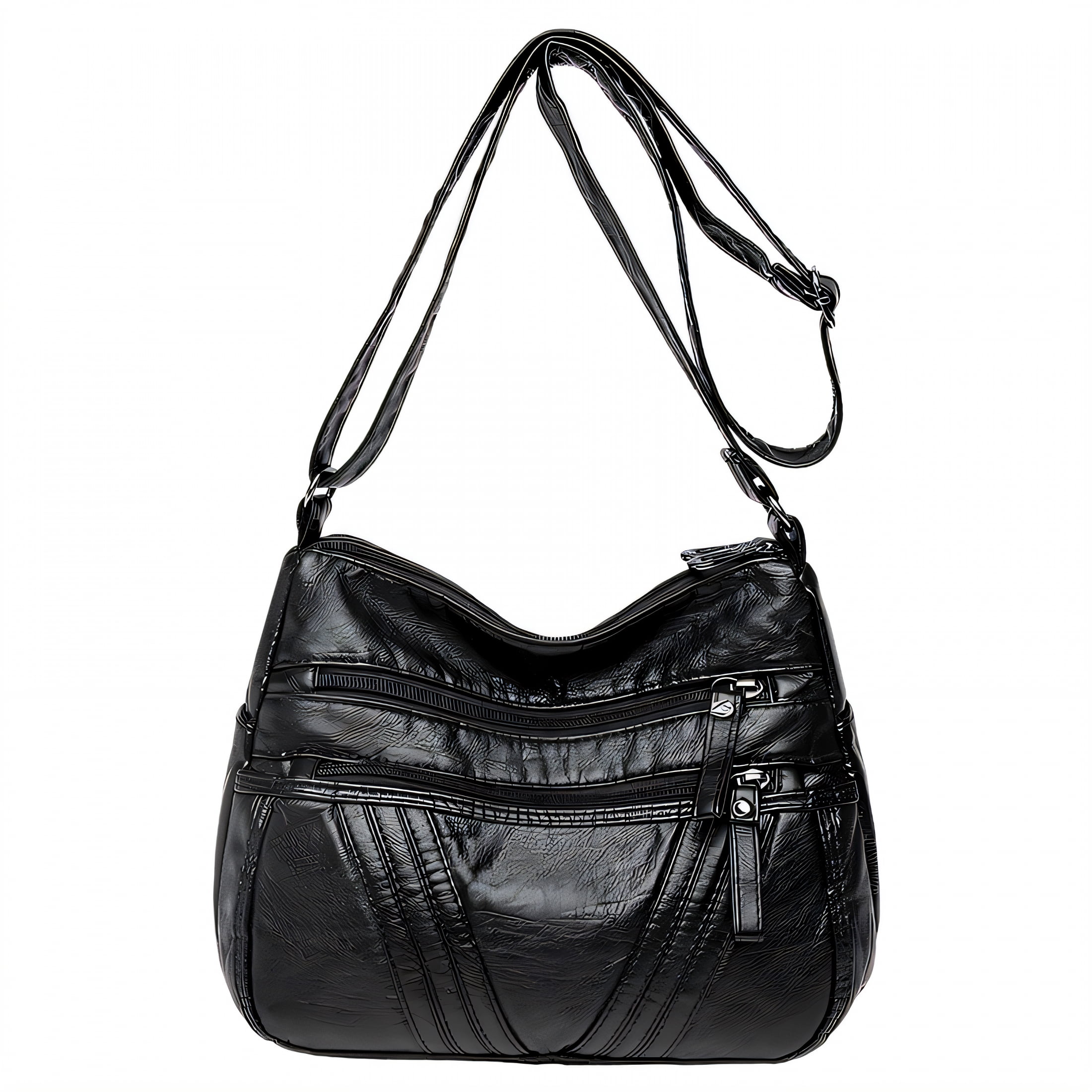 Elegant Black Textured Women\'s Bag Classic Slim Briefcase - Elegant Laptop Bag For Women main image 2