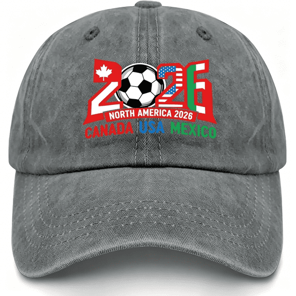 TELOLY Cup Soccer Hat 2026, Retro Print Soccer Fan Baseball Cap, Adjustable Football Supporters Soccer Hat for Men Women