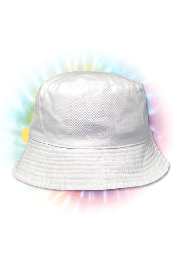 Customizable Bucket Hat for Men and Women, Solid White, Adjustable Fit, 100% Cotton, Ideal for DIY and Personalization