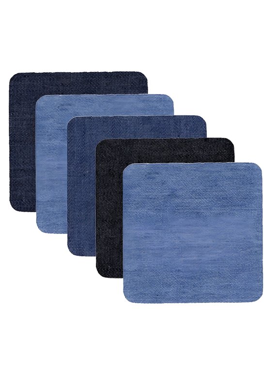 Denim Iron On Jean Patches Inside Outside Strongest Glue Assorted Shades Of Blue Repair Decorating 2.75 Inch
