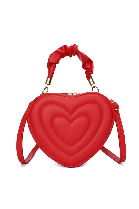 Designer Handbags for Women,Heart Design Red Cross Body Bag for Women,Sweet and Cute Red Purses for Women,Red