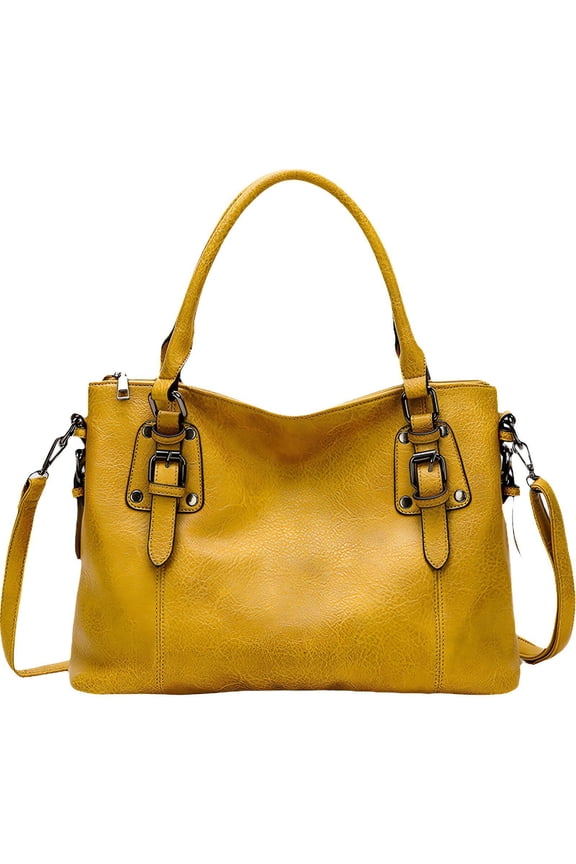 Designer Handbags for Women,Multiple Carrying Satchel Bags for Women,Shoulder Bag Large Purses for Women,Yellow