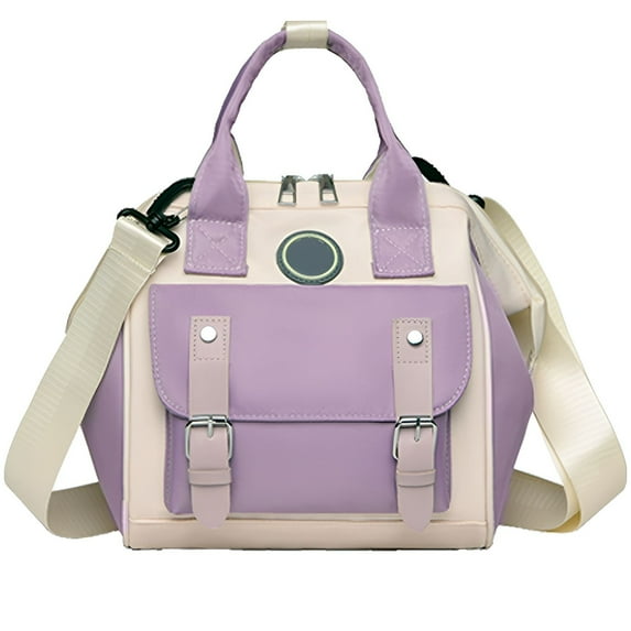 TELOLY Diaper Bag,Large Viewing Opening Diaper Bag Backpack,Solid and Resistant to Pulling Baby Diaper Bag,Purple