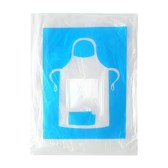 TELOLY Disposable Aprons 50 PCS 24 X 40 Clear Plastic Aprons Disposable Adults Painting Aprons Disposable Smocks for Adults Painting Cooking Picnic Party Etc cooking apron