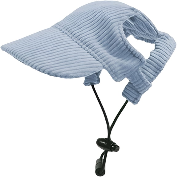 TELOLY Dog Baseball Cap,Dog Cat Summer Beach Visor Hat with Ear Holes,Adjustable Puppy Sunbonnet Headdress(Blue,Medium)