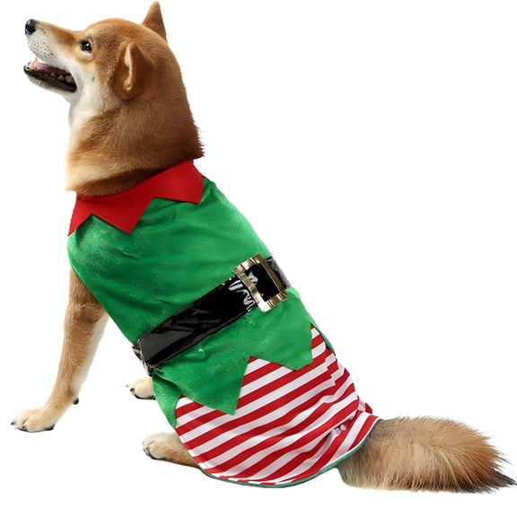 TELOLY Dog Christmas Elf Costume Winter Pet Vest Cosplay Puppy Small Large Dogs Christmas Outfit Christmas Costumes for Dogs
