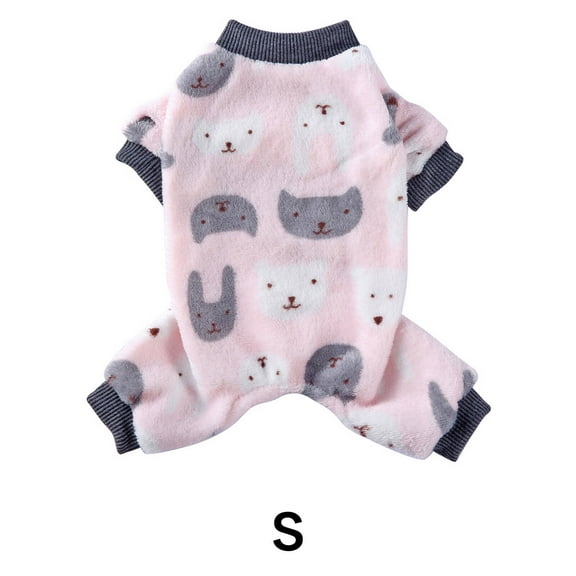 TELOLY Dog Clothes,Breathable Pet Pajamas,Snug Fit Coral Fleece Inner Dog Onesie,Pink,S