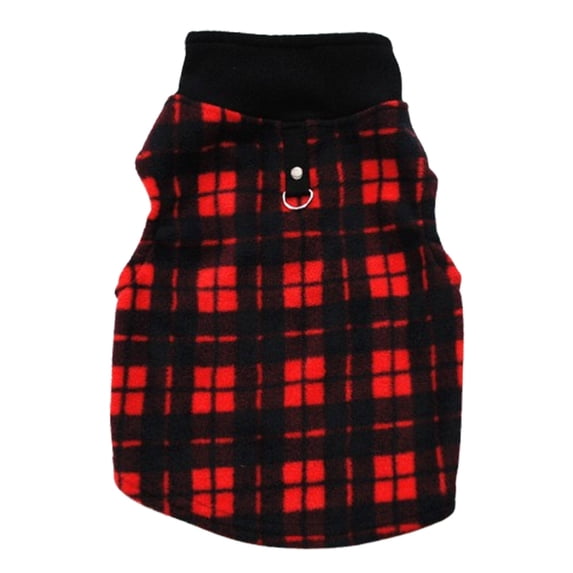 TELOLY Dog Clothes,Chic Look Dog Jacket,Lightweight Design Practical Leash Hook Dog Sweatshirt,Black Red,L