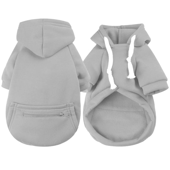 TELOLY Dog Clothes,Fleece Warming Material Dog Jacket,Practical Pocket Simple and Fashionable Dog Sweatshirt,Grey,Xxxl,Chest Girth 27.6In