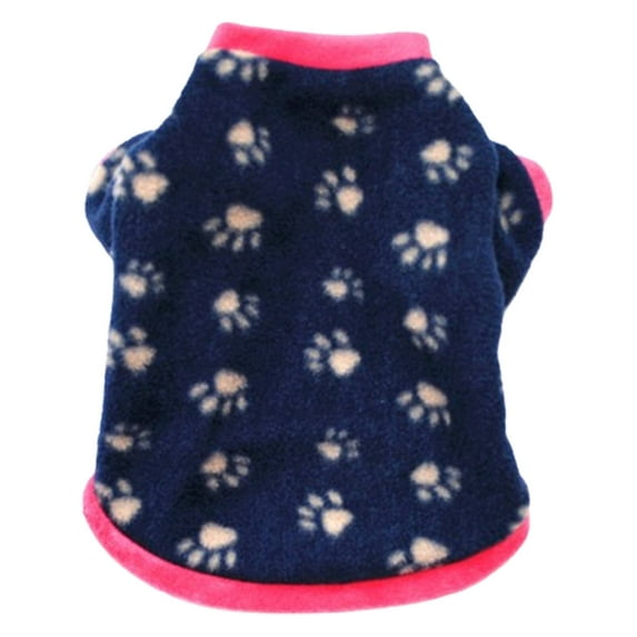 TELOLY Dog Clothes Fleece Warmth Dog Jacket,Comfortable Fit Tear-Resistant Dog Sweatshirt,Footprint,Xs