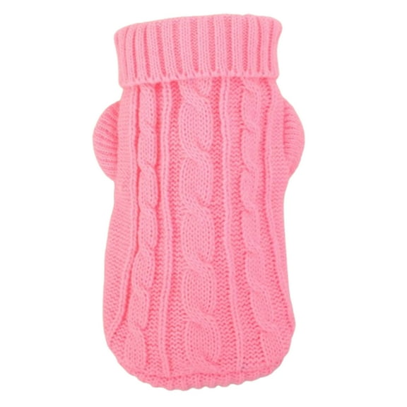 TELOLY Dog Clothes,High Collar Design Dog Sweaters,Soft and Comfortable Effective Warmth Dog Sweatshirt,Pink,Xxxs