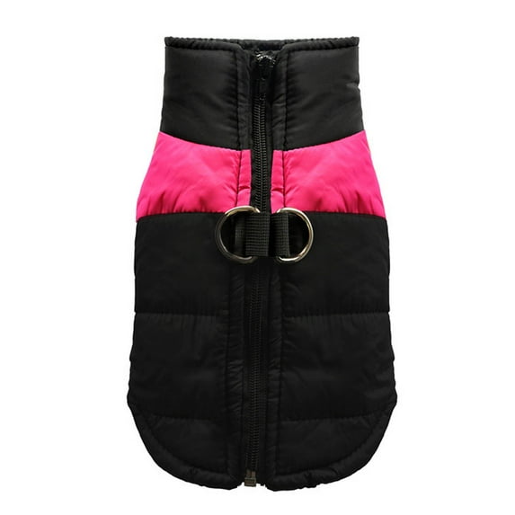 TELOLY Dog Clothes,Moisture Protection Dog Jacket,Provides Warmth Protection Secure Attachment Design Pet Costumes,Black Pink,M