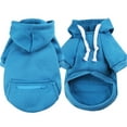 thumbnail image 1 of TELOLY Dog Clothes,Practical Pocket Dog Jacket,Fleece Warming Material Smooth Zipper Dog Sweatshirt,Blue,S, 1 of 4