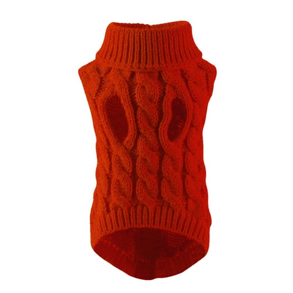 TELOLY Dog Clothes,Elastic Fit Dog Sweaters,Classic Cable Knit Design Soft Acrylic Material Dog Sweatshirt,Red,Xl