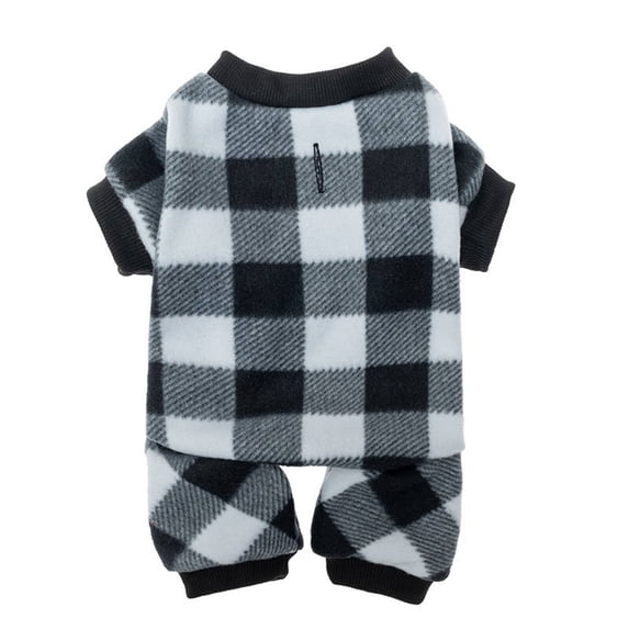 TELOLY Dog Clothes,Timeless Plaid Design Dog Sweatshirt,Four-Leg Design Stylish and Practical Dog Clothes for Small Dogs,White,M