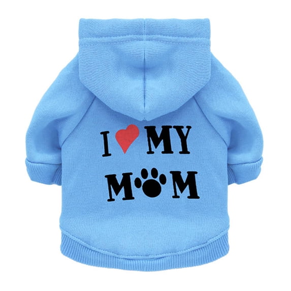 TELOLY Dog Clothes,Warm Inner Lining Dog Jacket,Soft Fleece Material Comfortable Fit Dog Sweatshirt,Blue,M