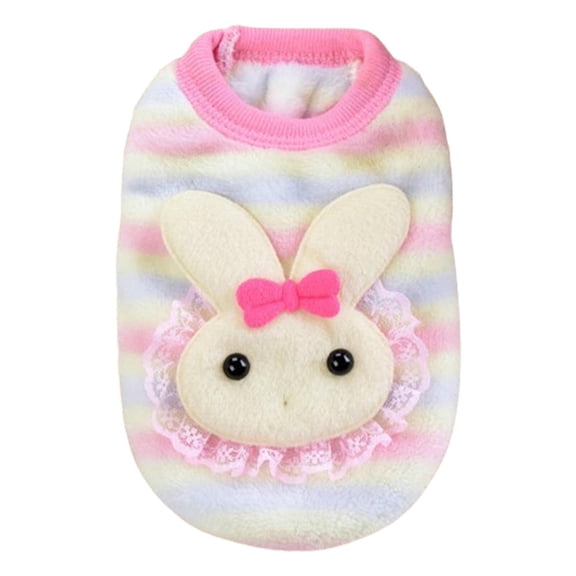 TELOLY Dog Clothes,Warm and Comfortable Dog Jacket,Flannel Fabric Simple and Stylish Design Dog Sweatshirt,Rabbit,Xxs