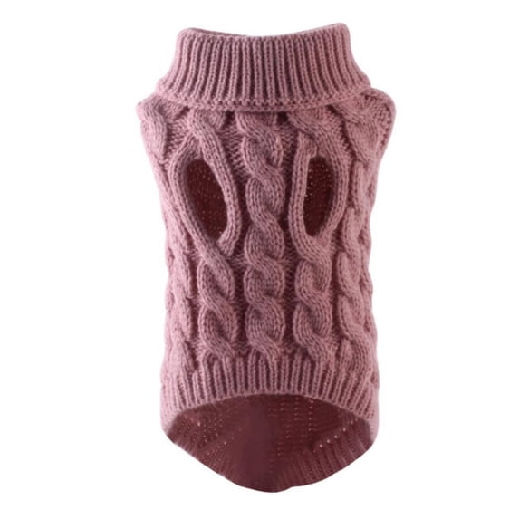 TELOLY Dog Clothes,Warm and Soft Dog Sweaters,Elastic Fit Classic Cable Knit Design Dog Sweatshirt,Pink,Xl
