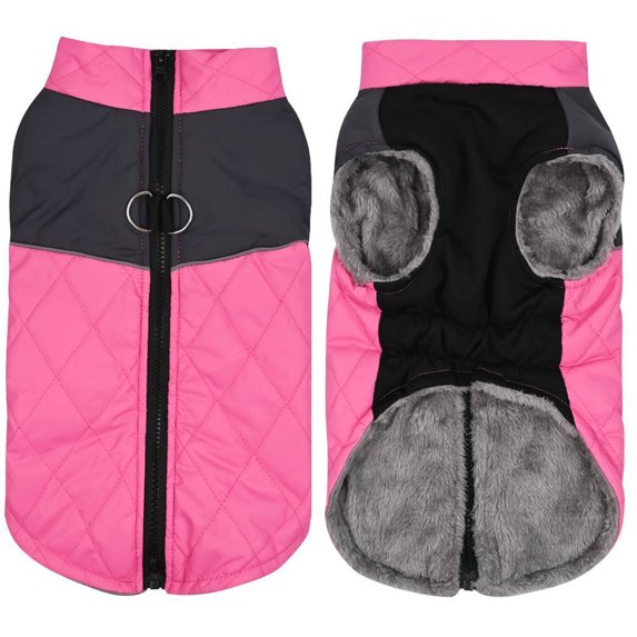 TELOLY Dog Clothes,Waterproof Fabric Dog Jacket,Soft Inner Lining Unrestricted Pet Costumes,Pink,S