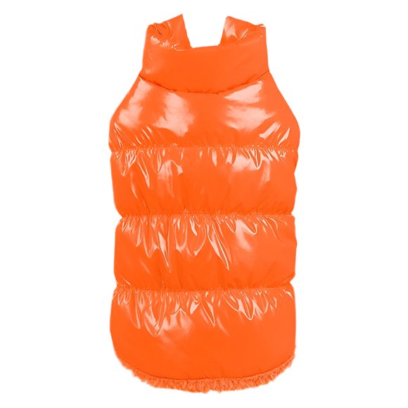 TELOLY Dog Coat,Chic Vest Dog Jacket,Winter Ready Dog Clothes for Small Dogs,Orange,XS