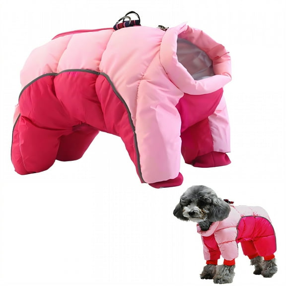 TELOLY 1Pcs Dog Coat,Polyester Girl Dog Clothes,Puppy Clothes for Small Dogs Girl,Pink,L
