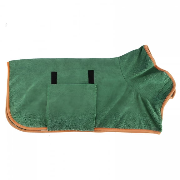 TELOLY Dog Drying Coat Bathrobe Towel, Microfibre Material Fast Drying Super Absorbent Dog Bath Robe