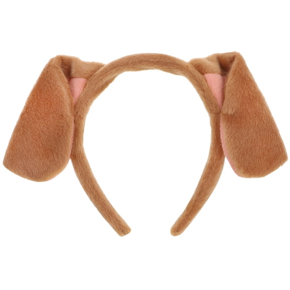 TELOLY Dog Ears Headband, Yellow Cloth Animal Ear Hair Band, Stretchy Cosplay Costume Accessory for Party, Halloween, Photo Props