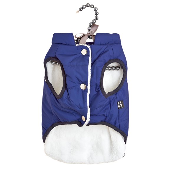 TELOLY Dog Jacket,Chic Jacket Dog Clothes for Small Dogs,Cold Weather Dog Vest,Blue,XL