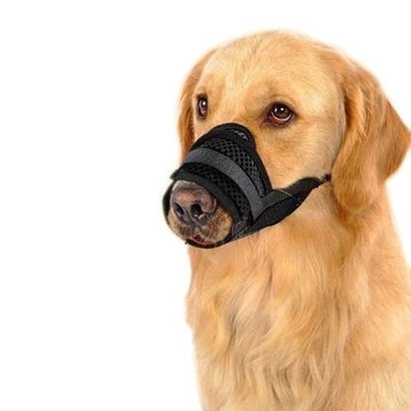 TELOLY Dog Muzzle, Soft Mesh Covered Muzzles for Small Medium Large Dogs, Anti-Barking Muzzle with Adjustable Straps, Prevent Biting Chewing and Licking