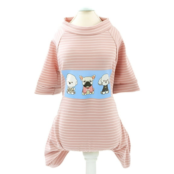 TELOLY Dog Onesie,Four-Leg Design Dog Pajamas,Full Coverage Dog Pajamas Small Sized Dog,Pink,S