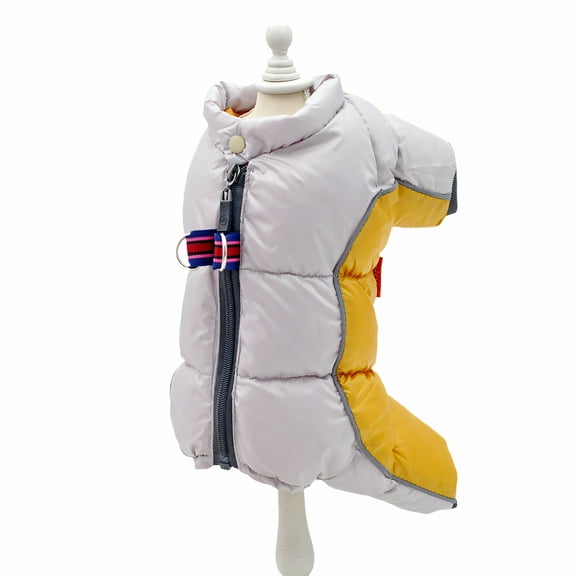 TELOLY Dog Rain Coat,Heavy Padding Inside Dog Winter Coat,Cold Weather Guard Dog Jackets for Small Dogs,Gray1,M