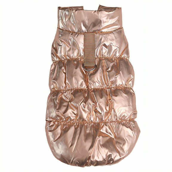 TELOLY Dog Rain Coat,Petite Pet Tailoring Dog Winter Coat,Comfortable Movement Dog Jackets for Small Dogs,Gold2,3XL