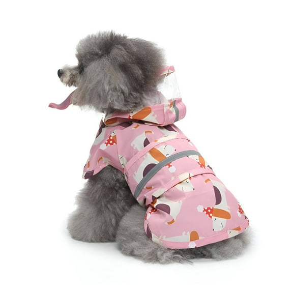 TELOLY Dog Raincoat,Hidden Leash Hole Dog Coats,Leash Access Walks Dog Rain Coat,M