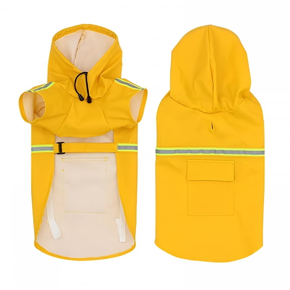 TELOLY Dog Raincoats for Large Dogs with Reflective Strip Hoodie, Rain Poncho Jacket for Dogs