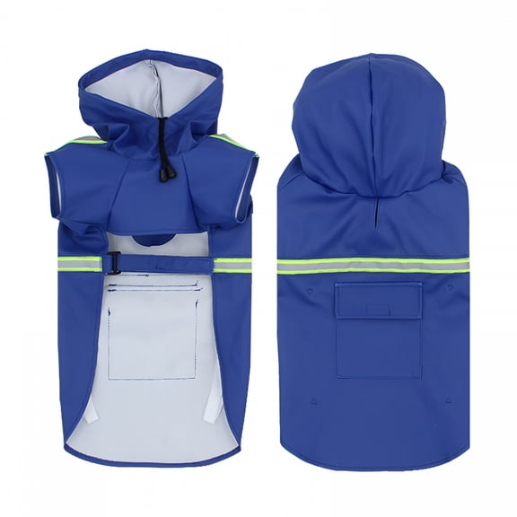 TELOLY Dog Raincoats for Large Dogs with Reflective Strip Hoodie, Rain Poncho Jacket for Dogs