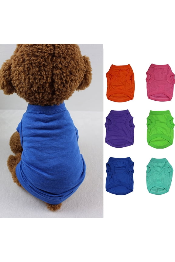 Dog Shirts Blank Clothes, Cotton Dog T-Shirts Apparel Fit for Small Extra Small Medium Large Dog and Cat,Dog Sleeveless Tank Soft and Breathable
