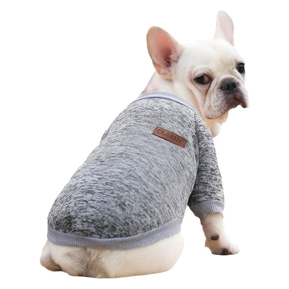 TELOLY Dog Sweater,Chic Look Dog Coats for Medium Dogs,Cozy Comfort Dog Sweaters for Small Dogs Girl,Gray,XS