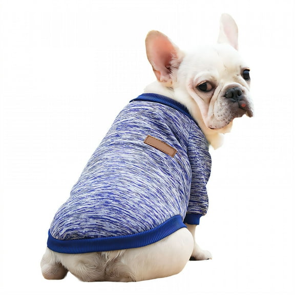 TELOLY 1Pcs Dog Sweater,Polyester Dog Clothes,Dog Clothes for Large Dogs,Blue,L