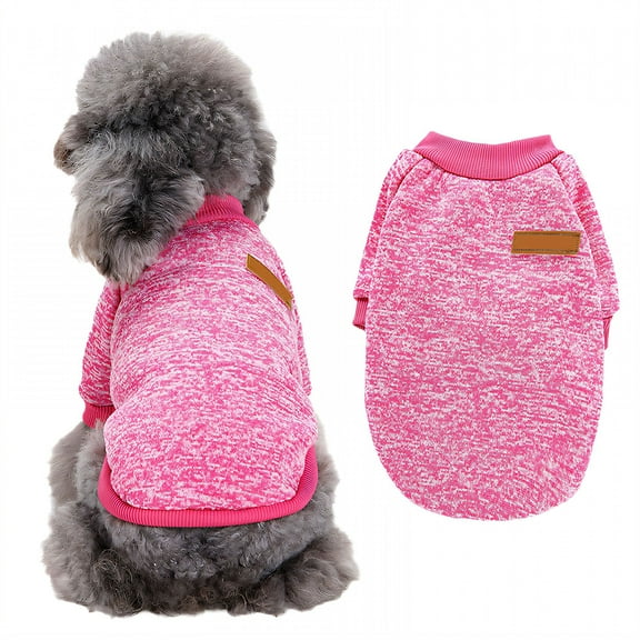 TELOLY 1Pcs Dog Sweater,Yarn Dog Sweaters,Dog Vest,Rose Red,L