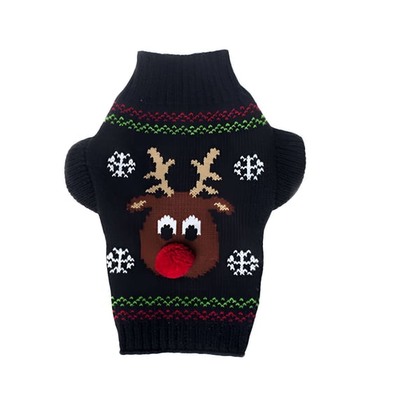 TELOLY Dog Sweater,Classic Santa Print Puppy Sweater,A Holiday Must-Have Dog Clothes for Small Dogs,XXS