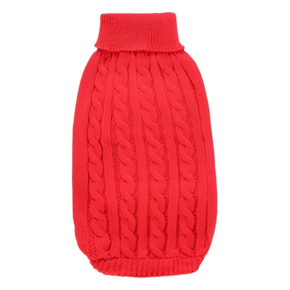TELOLY Dog Sweater,Cozy Winterwear Dog Coat,Elegant Texture Dog Jacket,Red,M