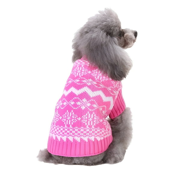 TELOLY 1Pcs Dog Sweater,Polyester Dog Jackets for Small Dogs,Small Dog Sweater,Pink,S